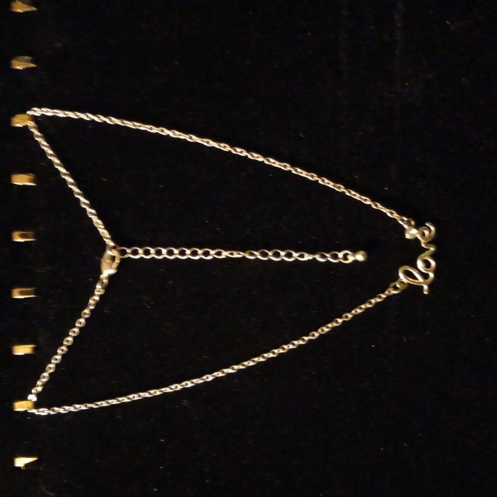 The LOVE necklace! 14+3" long. Silver tone circkle chain.